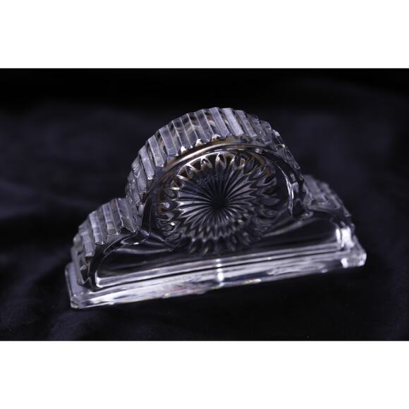 Crystal, Glass, Table Clock, Mantel Clock, Roman Numerals, ~ 250724-WH 1326 - Picture 2 of 3